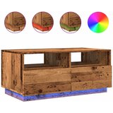 Maison Chic Klubska mizica - kavna mizica - Nizka mizica z LED lučkami starinski les 90x49x40 cm, (21751978) Cene
