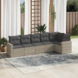  6-dijelni set vrtnih sofa od poliratana s jastucima svjetlosivi | shoptok.hr