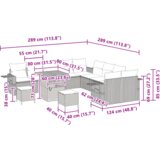  Set vrtnog kauča od 13 dijelova s jastučićima bež poly ratan akacija | shoptok.hr