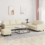  3-dijelni set sofa s jastucima krem od umjetne kože Cijene