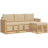  Set vanjskih sofa 4 pcs Bijela i bež 189,5 x 122,5 x 73 cm | shoptok.hr