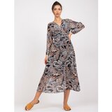 Fashion Hunters Black pleated midi dress with oriental patterns | shoptok.hr