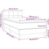  Krevet s oprugama i madracem tamnosmeđi 90 x 200 cm od tkanine | shoptok.hr