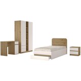 Boxxx MLADINSKA SOBA hrast artisan, bela, visoki sijaj | Shoptok.si