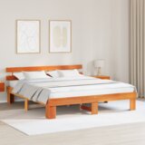  Smeđi okvir kreveta s uzglavljem 180x200 cm od čvrstog bora | shoptok.hr
