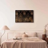  Slika - Baroque Ornaments in Patinated Gold and Browns: Retro Motif 60x40 U crnom drvenom okviru | shoptok.hr