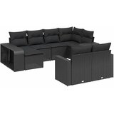  10-dijelni set vrtnih sofa s jastucima crni od poliratana Crna 65.5 x 62 x 69 cm | Shoptok.si