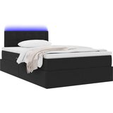 vidaXL Krevet S LED lampica s uzglavljem Crna 120 x 200 cm Baršun | shoptok.hr