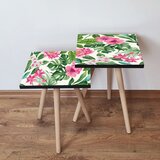 Hanah home 2Shp192 - pink pinkgreenwhite nesting table (2 pieces) | ePonuda.com