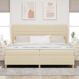  Krevet s opruga kutije s madracem Krema 200 x 200 cm tkanina | shoptok.hr