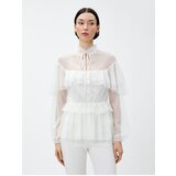 Koton Frilly Tied Chiffon Blouse High Neck | shoptok.hr