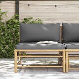  Srednja vrtna sofa od bambusa s tamnosivim jastucima | shoptok.hr