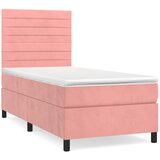 Box spring krevet s madracem ružičasti 90x190 cm baršunasti | shoptok.hr