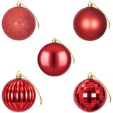  Set božićnih kuglica 50 kom. Crvena 8 cm Polistiren | shoptok.hr