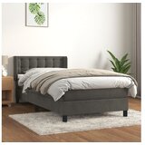  Box spring postelja z vzmetnico temno siva 80x200 cm žamet | Shoptok.si
