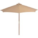 Vanjski suncobran s drvenim stupom 300 cm smeđesivi | shoptok.hr