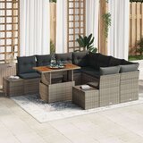 vidaXL Vrtna sedežna garnitura Set 9 Siva Poli ratan | Shoptok.si
