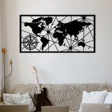 Opviq zidna dekoracija World Map Large, 120x60 cm, 1.2mm, Crna Cene