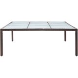 Poli vrtni blagovaonski stol smeđi 200 x 200 x 74 cm od poliratana | shoptok.hr