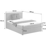 P & B POSTELJA Z VZMETNICO 140 cm x 200 cm , les, tekstil, leseni material siva | Shoptok.si