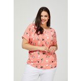 Moodo Shirt blouse with print - coral | Shoptok.si