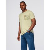 Ombre Men's cotton t-shirt with printed pocket - light grey Cene
