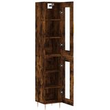  Visoka komoda dimljeni hrast 34,5x34x180cm konstruiranog drva Slike
