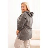 Kesi Włoski Women's Plus Size washed hoodie with a print graphite | ePonuda.com
