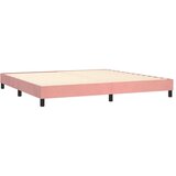  Box spring postelja z vzmetnico roza 200x200 cm žamet, (20896986) | Shoptok.si