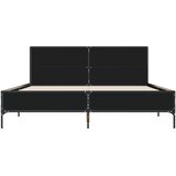  Okvir za krevet crni 150x200 cm konstruirano drvo i metal | Eponuda.com
