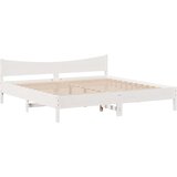 vidaXL Okvir kreveta s ladicama bijeli 200 x 200cm od masivne borovine | shoptok.hr