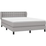  Krevet s oprugama i madracem svjetlosivi 140x190 cm od tkanine | shoptok.hr