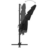  Vrtni suncobran s 4 razine i aluminijskim stupom 250x250cm crni | shoptok.hr