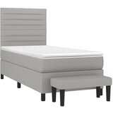 Box spring krevet s madracem svjetlosivi 90x190 cm od tkanine | shoptok.hr