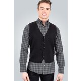 Tudors Muški pleteni prsluk Slim Fit crni