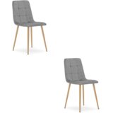 KARA stolica - svijetlosivi baršun / noge od hrasta x 2 | shoptok.hr