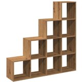 vidaXL Pregrada s knjižno omaro 4-nad. artisan hrast 131,5x29x131,5 cm | Shoptok.si