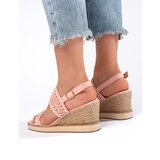 Shelvt Pink women's wedge sandals | shoptok.hr