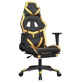  Gaming stol z oporo za noge črno in zlato umetno usnje, (21152296) | Shoptok.si