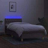  Box spring postelja z vzmetnico LED taupe 90x200 cm blago, (20727025) | Shoptok.si
