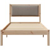  Krevetna konstrukcija Sivo-smeđa 90 x 190 cm Čvrsto borovo drvo | shoptok.hr