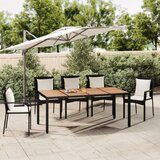 The Living Store Vrtna miza z leseno površino črn poli ratan in akacijev les - Vrtna Miza Z Leseno Mizno Ploščo, (21475113) | Shoptok.si