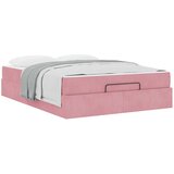 vidaXL Posteljni okvir z vzmetnico z vzmetnico 2 pcs Roza Žamet, (5000123928) | Shoptok.si