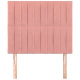  Posteljno vzglavje 2 kosa roza 80x5x78/88 cm žamet | Shoptok.si