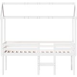  Visoki krevet s krovom bijeli 80 x 200 cm od masivne borovine | shoptok.hr