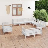 The Living Store Vrtna sedežna garnitura 11-delna trdna borovina bela - Vrtna Sedežna Garnitura, (21458997) | Shoptok.si