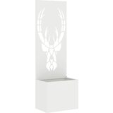 vidaXL Vrtno korito z dekorativno ploščo Bela 50 x 140 cm Mnogi jeklo | Shoptok.si