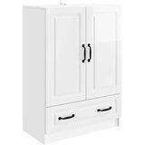  Strani šal Bela visok sijaj 66 x 34,5 x 92 cm Inženirski les, (5000217405) | Shoptok.si