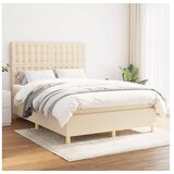 vidaXL Box spring postelja z vzmetnico krem 140x190 cm blago Cene
