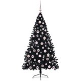  Umjetno predsvijetljeno božićno drvce Crna 180 cm PVC | shoptok.hr